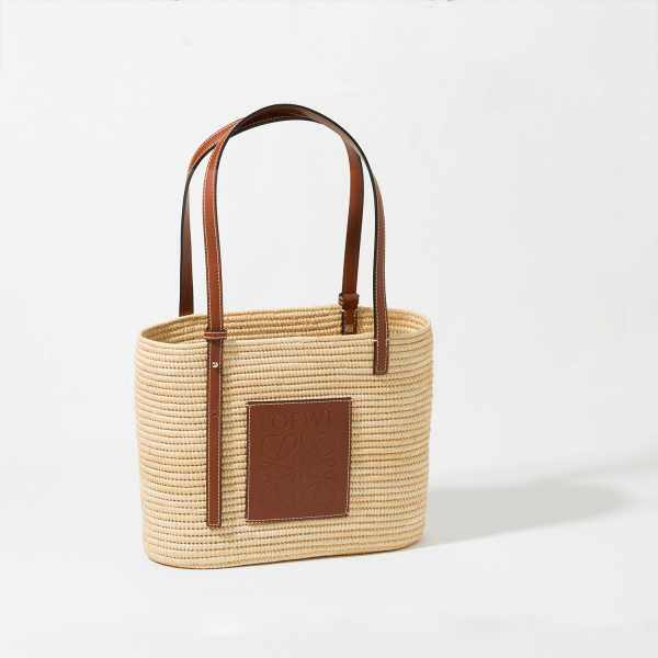 Loewe Square Raffia Basket Bag